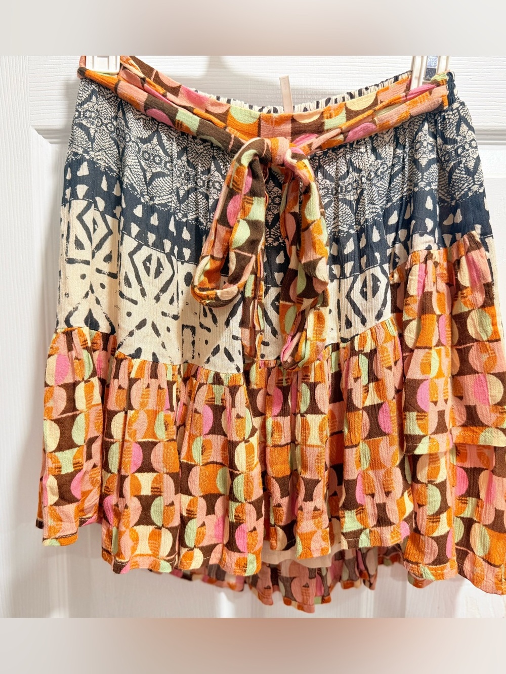 Free People- Naomi Print Boho Skirt